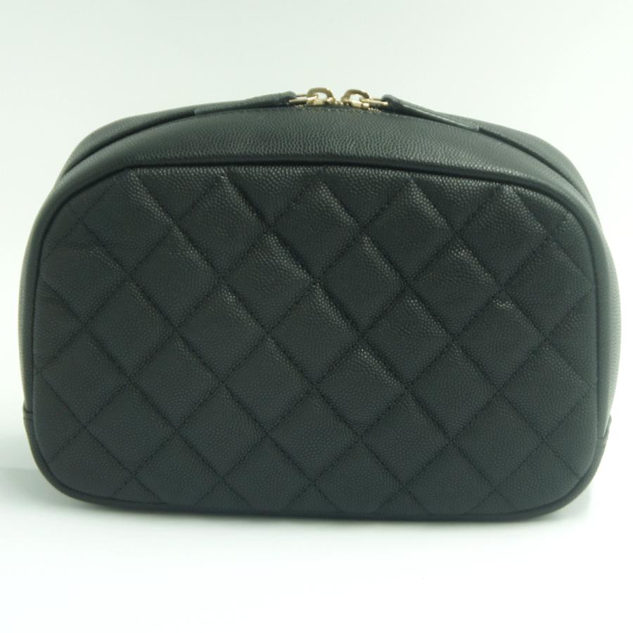 シャネル（CHANEL）トラベルコスメポーチ　A80910　2023年秋冬新作　レディース　ポーチ　ブラック　レディース　（中古・美品）