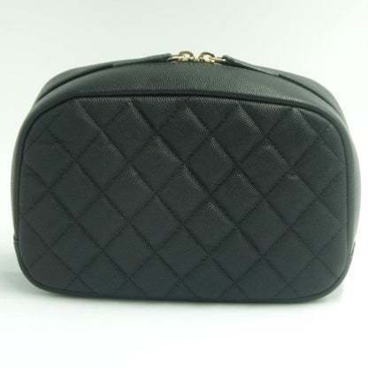 シャネル（CHANEL）トラベルコスメポーチ　A80910　2023年秋冬新作　レディース　ポーチ　ブラック　レディース　（中古・美品）