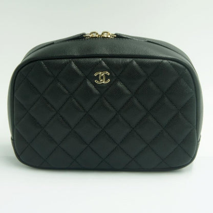 シャネル（CHANEL）トラベルコスメポーチ　A80910　2023年秋冬新作　レディース　ポーチ　ブラック　レディース　（中古・美品）