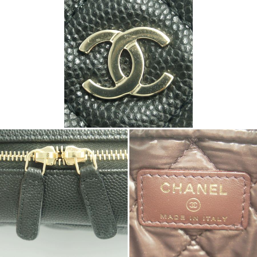 シャネル（CHANEL）トラベルコスメポーチ　A80910　2023年秋冬新作　レディース　ポーチ　ブラック　レディース　（中古・美品）