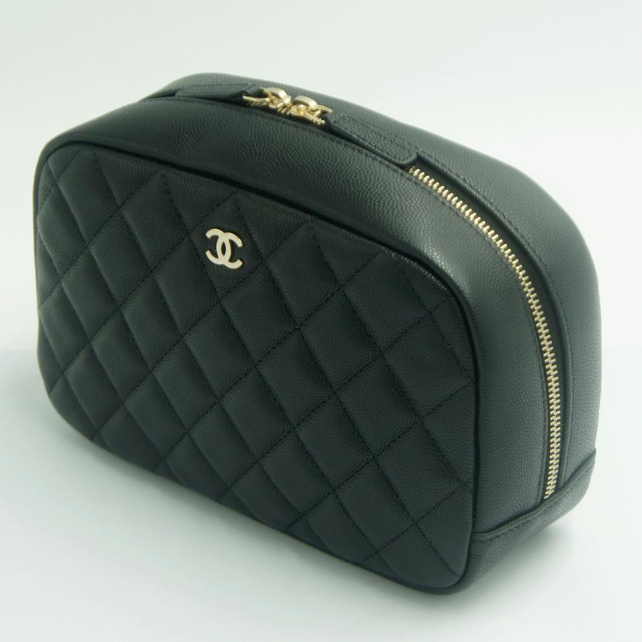 シャネル（CHANEL）トラベルコスメポーチ　A80910　2023年秋冬新作　レディース　ポーチ　ブラック　レディース　（中古・美品）