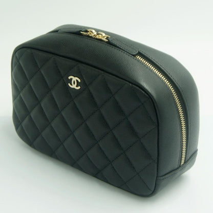 シャネル（CHANEL）トラベルコスメポーチ　A80910　2023年秋冬新作　レディース　ポーチ　ブラック　レディース　（中古・美品）
