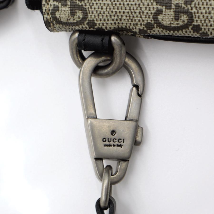 グッチ(GUCCI)GGスプリーム　キングスネークプリント　リストポーチ　597556　サイズ：W19cm×H11cm　ヘビ　小物　ポーチ　レディース(中古・未使用)