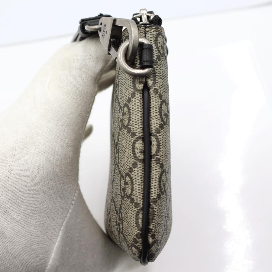 グッチ(GUCCI)GGスプリーム　キングスネークプリント　リストポーチ　597556　サイズ：W19cm×H11cm　ヘビ　小物　ポーチ　レディース(中古・未使用)