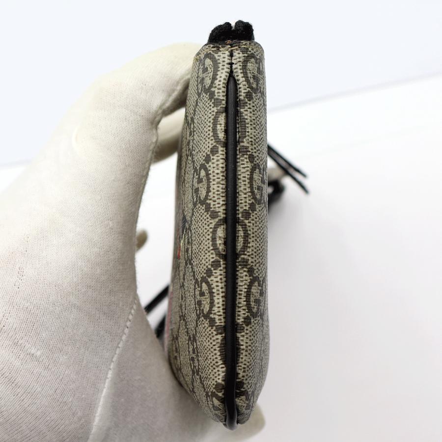 グッチ(GUCCI)GGスプリーム　キングスネークプリント　リストポーチ　597556　サイズ：W19cm×H11cm　ヘビ　小物　ポーチ　レディース(中古・未使用)