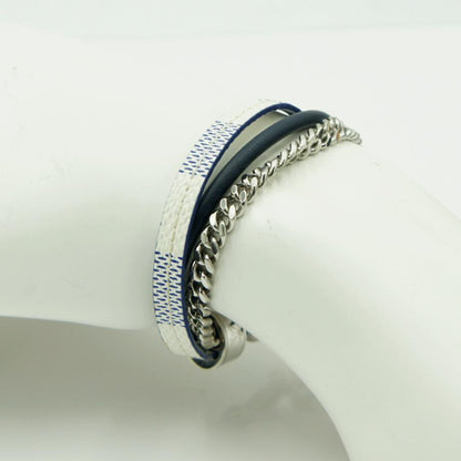 ルイヴィトン（LOUIS VUITTON）ブラスレLVトレブルブレスレット　M6519E　ダミエアズール　ブレスレット　アクセサリー　メンズ　レディース（中古）