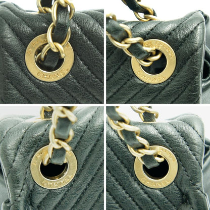 シャネル（CHANEL）シェブロン　Vステッチ　ダブルチエーンバッグ　A92088　ハンドバッグ　ショルダーバッグ　ブラック　レディース（中古）
