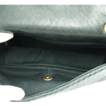 シャネル（CHANEL）シェブロン　Vステッチ　ダブルチエーンバッグ　A92088　ハンドバッグ　ショルダーバッグ　ブラック　レディース（中古）