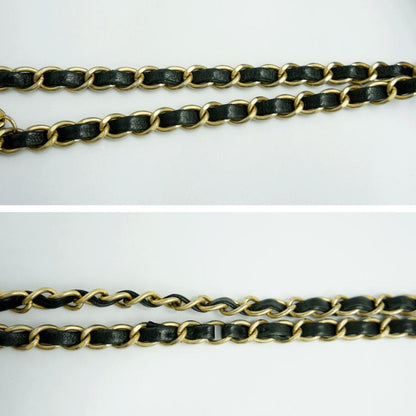 シャネル（CHANEL）シェブロン　Vステッチ　ダブルチエーンバッグ　A92088　ハンドバッグ　ショルダーバッグ　ブラック　レディース（中古）