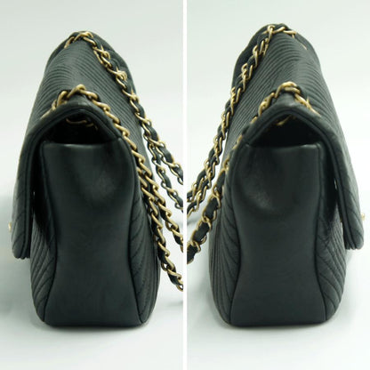 シャネル（CHANEL）シェブロン　Vステッチ　ダブルチエーンバッグ　A92088　ハンドバッグ　ショルダーバッグ　ブラック　レディース（中古）