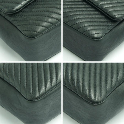 シャネル（CHANEL）シェブロン　Vステッチ　ダブルチエーンバッグ　A92088　ハンドバッグ　ショルダーバッグ　ブラック　レディース（中古）