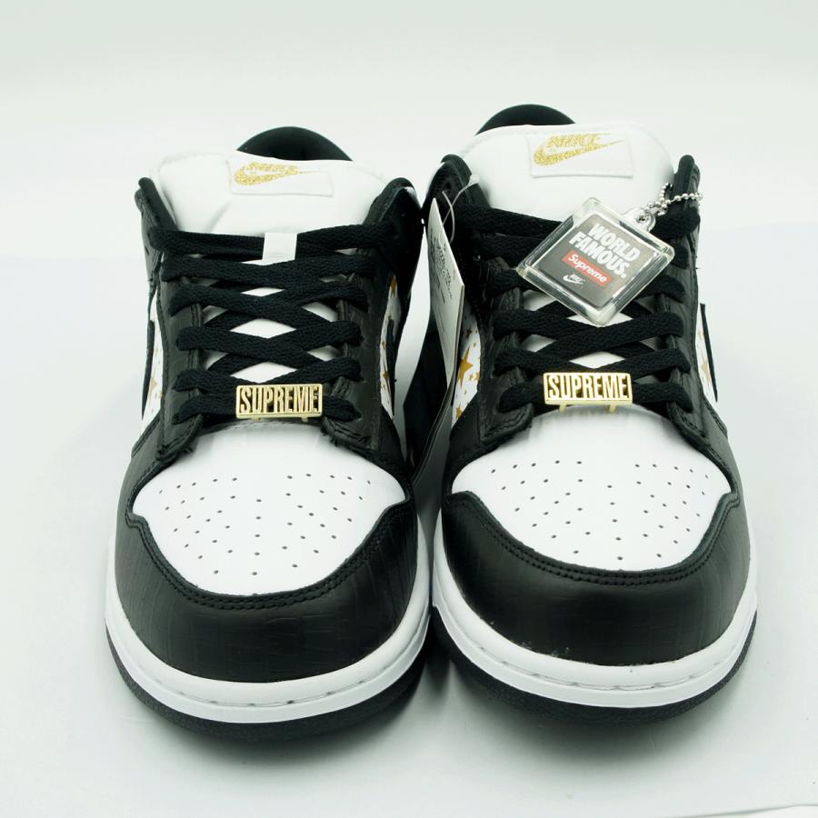 NIKE SB × Supreme　ナイキSB ダンク LOW OG QS　サイズ27cm　GOLD STARS　コラボ商品　スニーカー　靴　星　ホワイト/ブラック　メンズ（中古・未使用）
