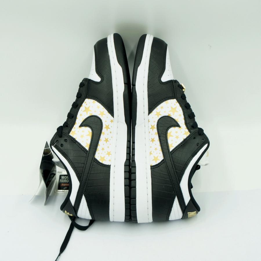 NIKE SB × Supreme　ナイキSB ダンク LOW OG QS　サイズ27cm　GOLD STARS　コラボ商品　スニーカー　靴　星　ホワイト/ブラック　メンズ（中古・未使用）