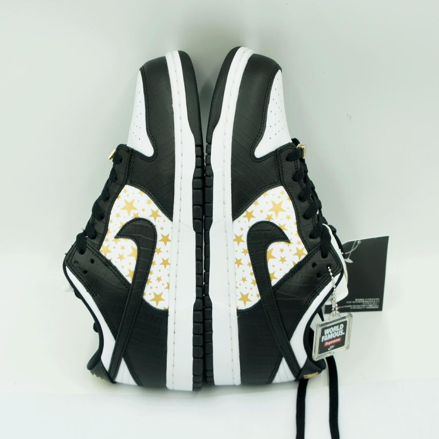 NIKE SB × Supreme　ナイキSB ダンク LOW OG QS　サイズ27cm　GOLD STARS　コラボ商品　スニーカー　靴　星　ホワイト/ブラック　メンズ（中古・未使用）