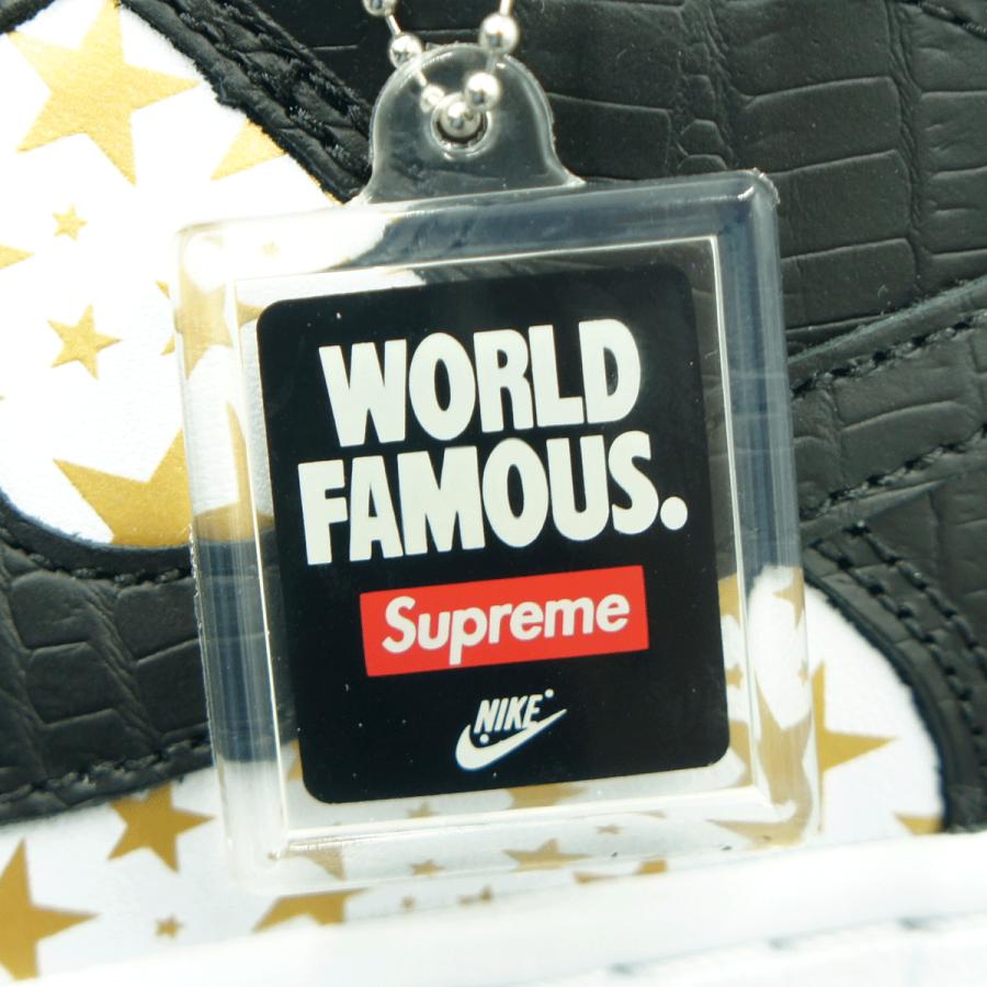 NIKE SB × Supreme　ナイキSB ダンク LOW OG QS　サイズ27cm　GOLD STARS　コラボ商品　スニーカー　靴　星　ホワイト/ブラック　メンズ（中古・未使用）