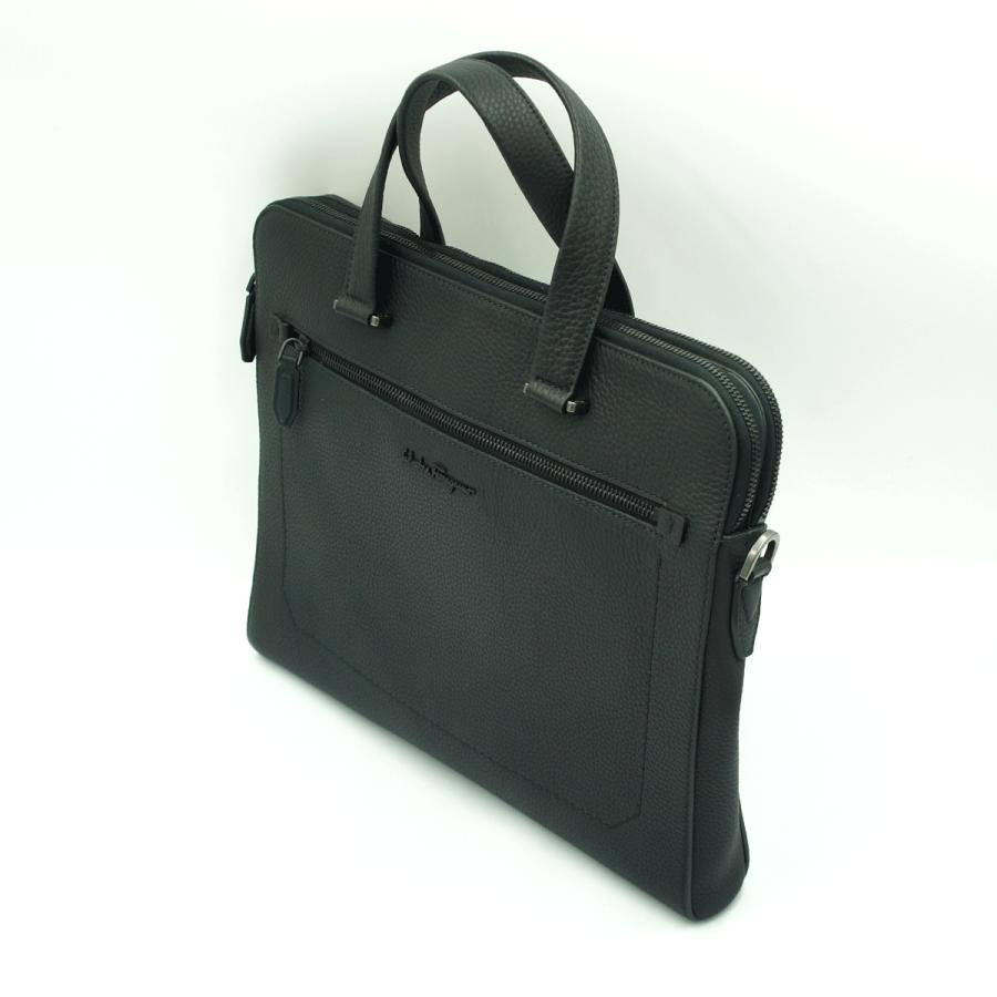 サルヴァトーレフェラガモ（Salvatore Ferragamo）ビジネスバッグ　ブリーフケース　740811　ハンドバッグ　ショルダーバッグ　ブラック　メンズ（中古）