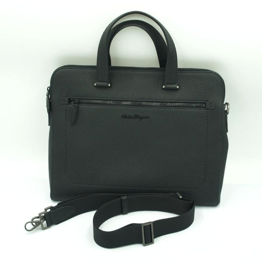 サルヴァトーレフェラガモ（Salvatore Ferragamo）ビジネスバッグ　ブリーフケース　740811　ハンドバッグ　ショルダーバッグ　ブラック　メンズ（中古）