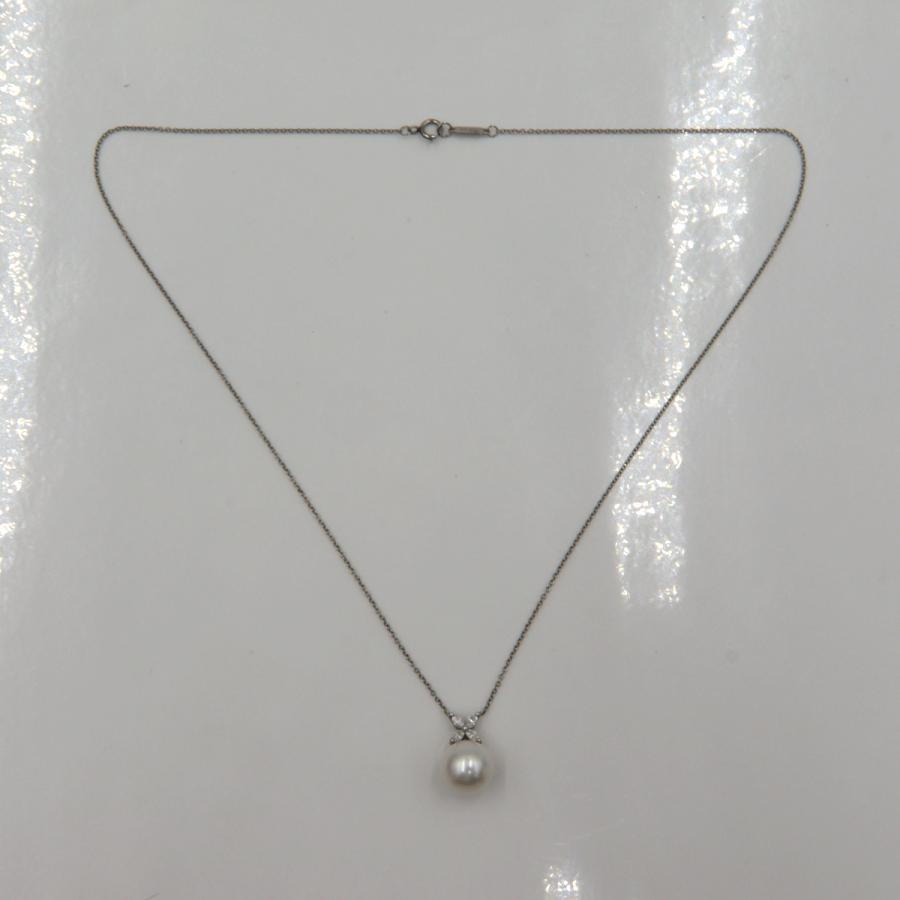ティファニー(Tiffany & Co)Pt950ビクトリアパールネックレス　重量5.05ｇ(石の重量含む) レディース（中古）