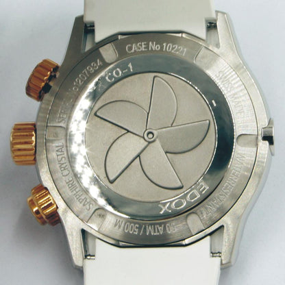 エドックス（EDOX）クロノオフショア1 クロノグラフ　10221-37RB3-BIR3　メンズ　レディース（中古）