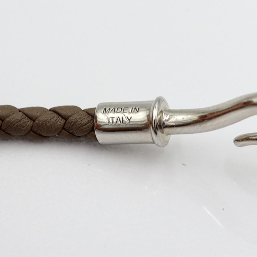 エルメス（HERMES）レザーブレスレット　腕回り17cm　カラー：グレイ　金具：シルバーカラー　レディース(中古)