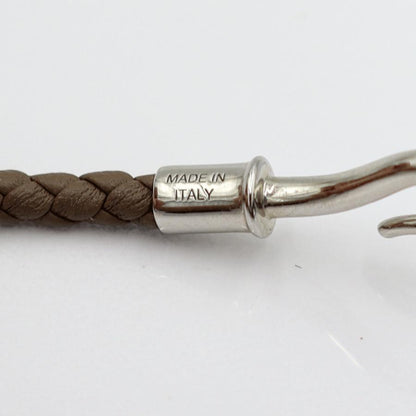 エルメス（HERMES）レザーブレスレット　腕回り17cm　カラー：グレイ　金具：シルバーカラー　レディース(中古)