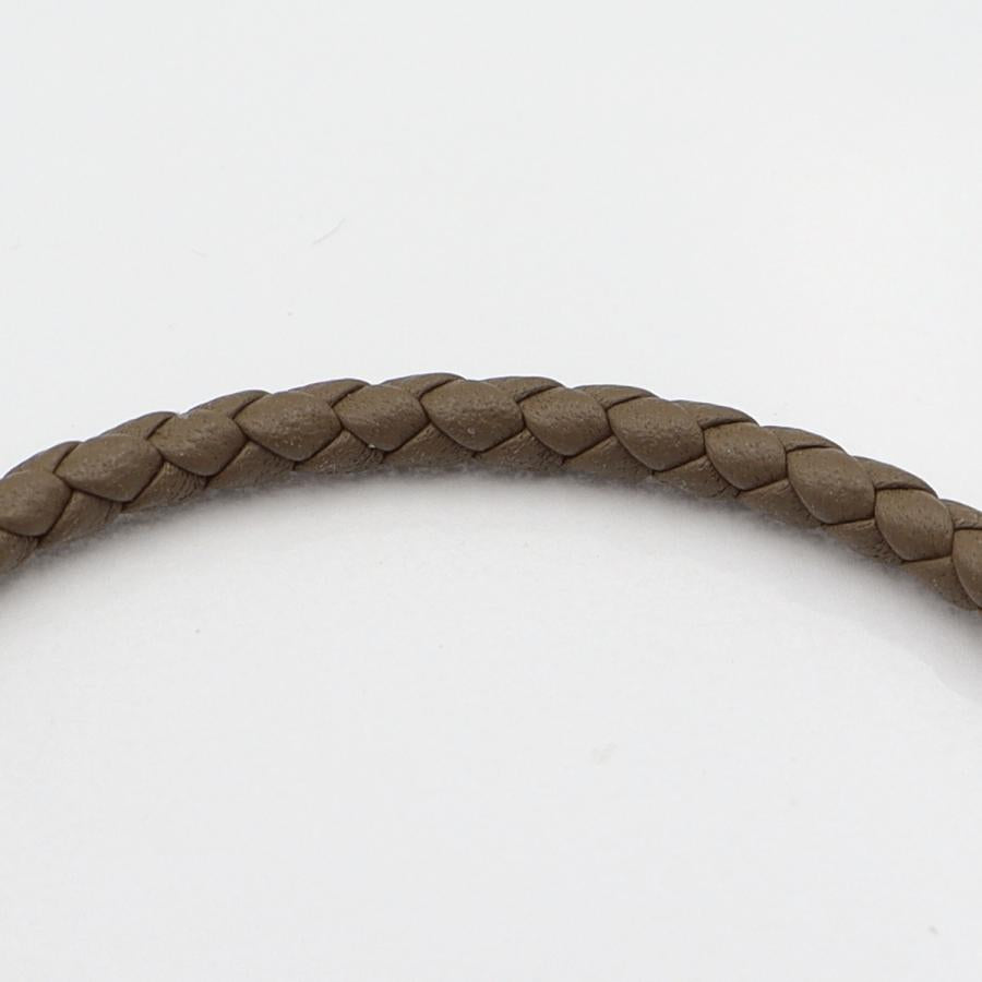 エルメス（HERMES）レザーブレスレット　腕回り17cm　カラー：グレイ　金具：シルバーカラー　レディース(中古)