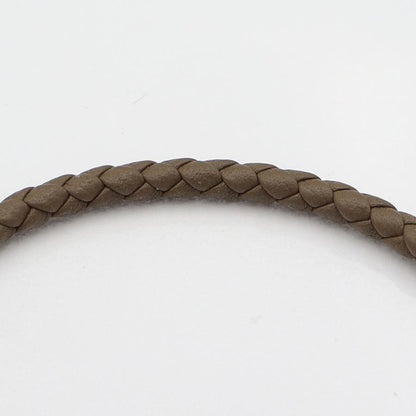 エルメス（HERMES）レザーブレスレット　腕回り17cm　カラー：グレイ　金具：シルバーカラー　レディース(中古)