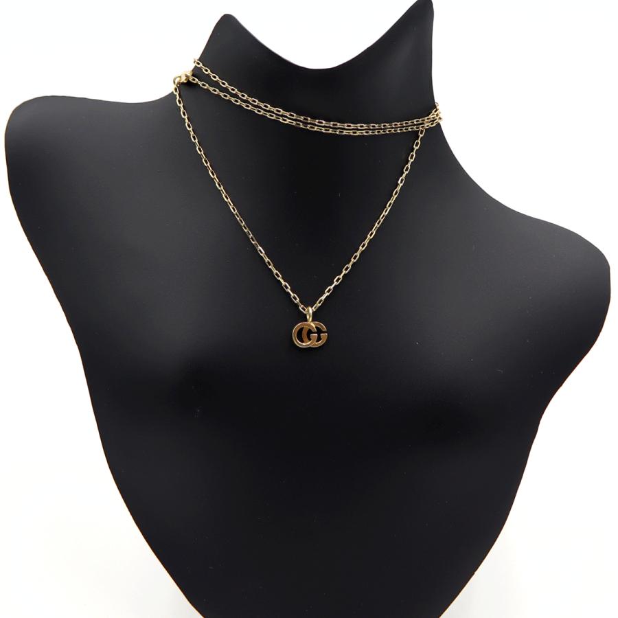 グッチ(GUCCI) K18YG　ダブルGネックレス　ネック長さ40cm　重量2.85ｇ　レディース（中古）