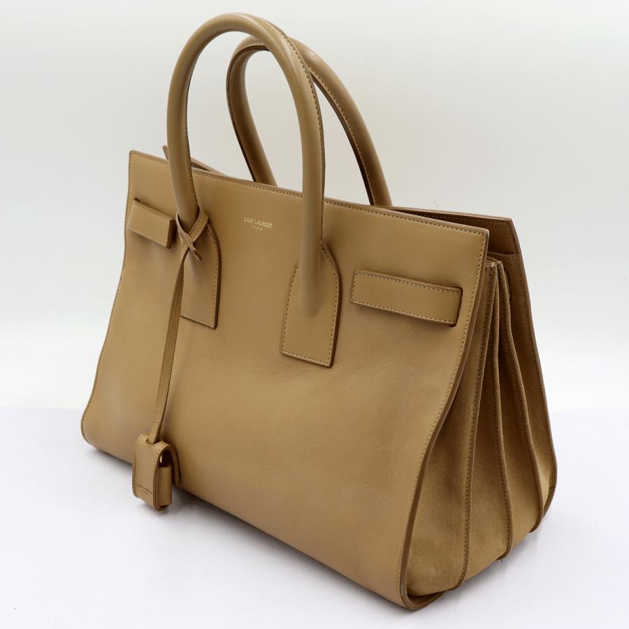 サンローラン（SAINT LAURENT）サックドジュール　スモール　324823　BOO1J　ハンドバッグ　ショルダーストラップ(欠品)　ベージュ　レディース（中古）