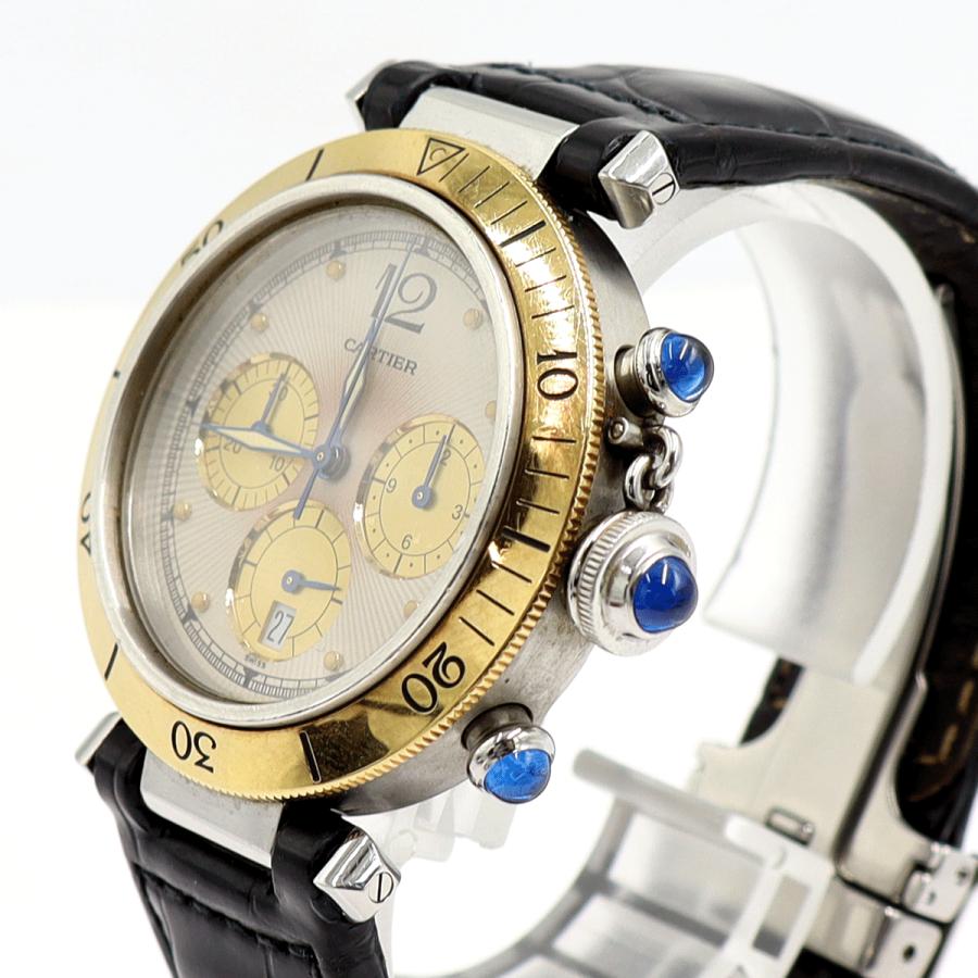 カルティエ(Cartier）パシャ　クロノグラフ　38mm　クォーツ　W3101155　メンズ　レディース（中古）