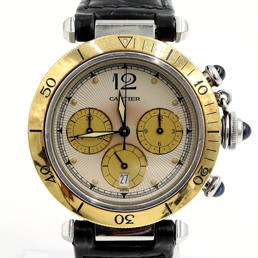 カルティエ(Cartier）パシャ　クロノグラフ　38mm　クォーツ　W3101155　メンズ　レディース（中古）