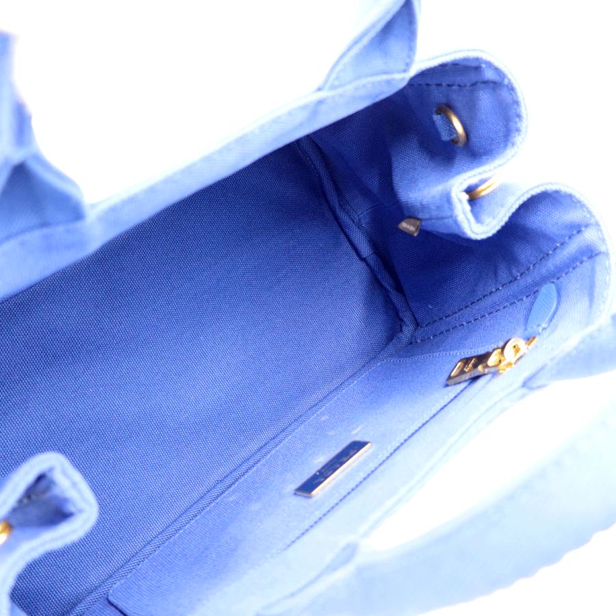 プラダ（PRADA）カナパ　2WAYバッグ　1BG439　ハンドバッグ　ショルダーバッグ　トートバッグ　ブルー　レディース（中古品）
