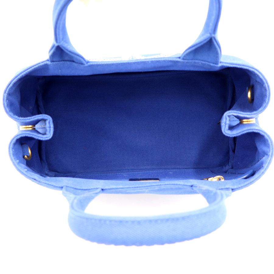 プラダ（PRADA）カナパ　2WAYバッグ　1BG439　ハンドバッグ　ショルダーバッグ　トートバッグ　ブルー　レディース（中古品）