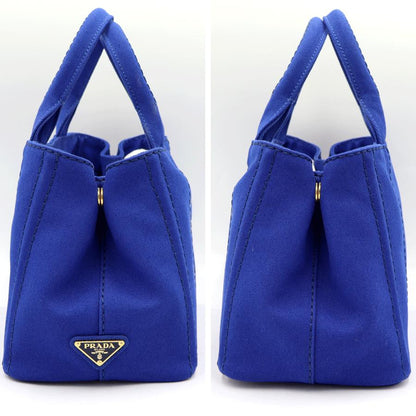プラダ（PRADA）カナパ　2WAYバッグ　1BG439　ハンドバッグ　ショルダーバッグ　トートバッグ　ブルー　レディース（中古品）