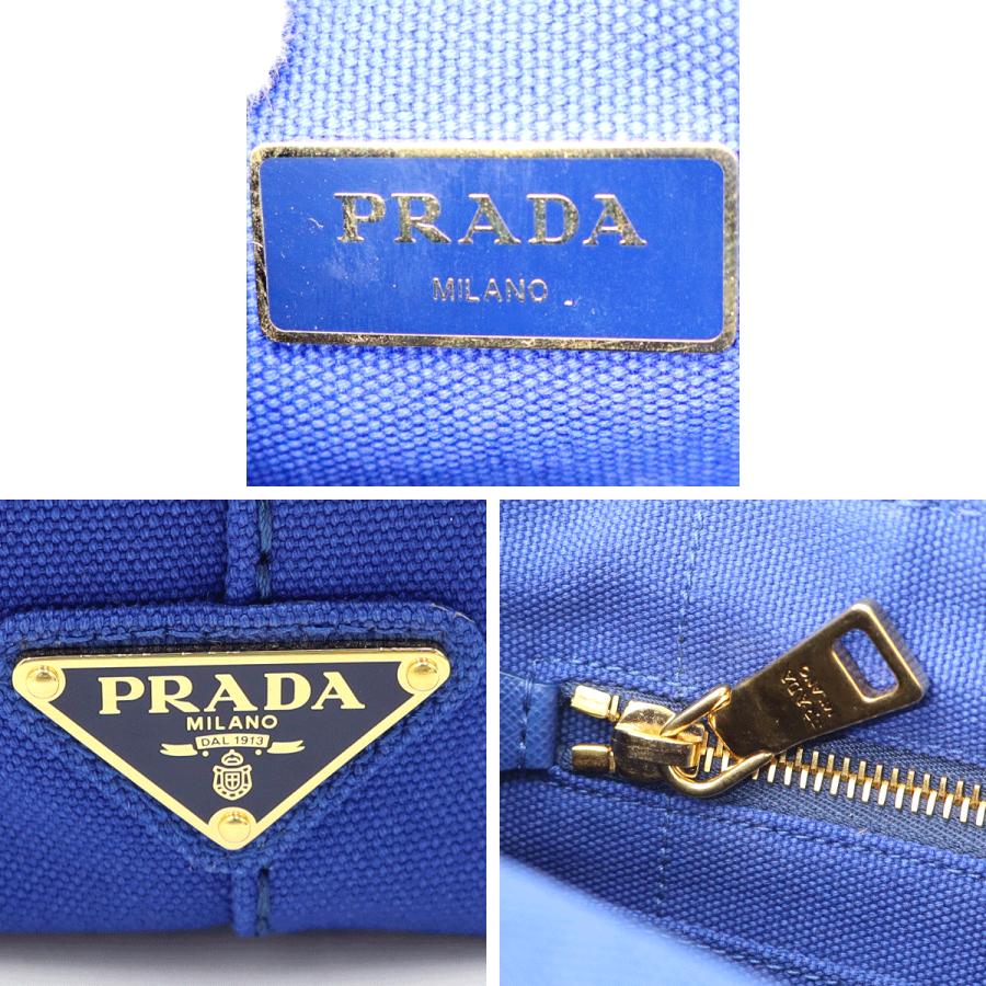 プラダ（PRADA）カナパ　2WAYバッグ　1BG439　ハンドバッグ　ショルダーバッグ　トートバッグ　ブルー　レディース（中古品）
