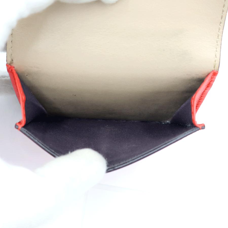 フェンディ（FENDI）FFダイヤモンド三つ折り財布　8M0480-ALWA-F1L2E　レッド/ベージュ　レディース（中古）