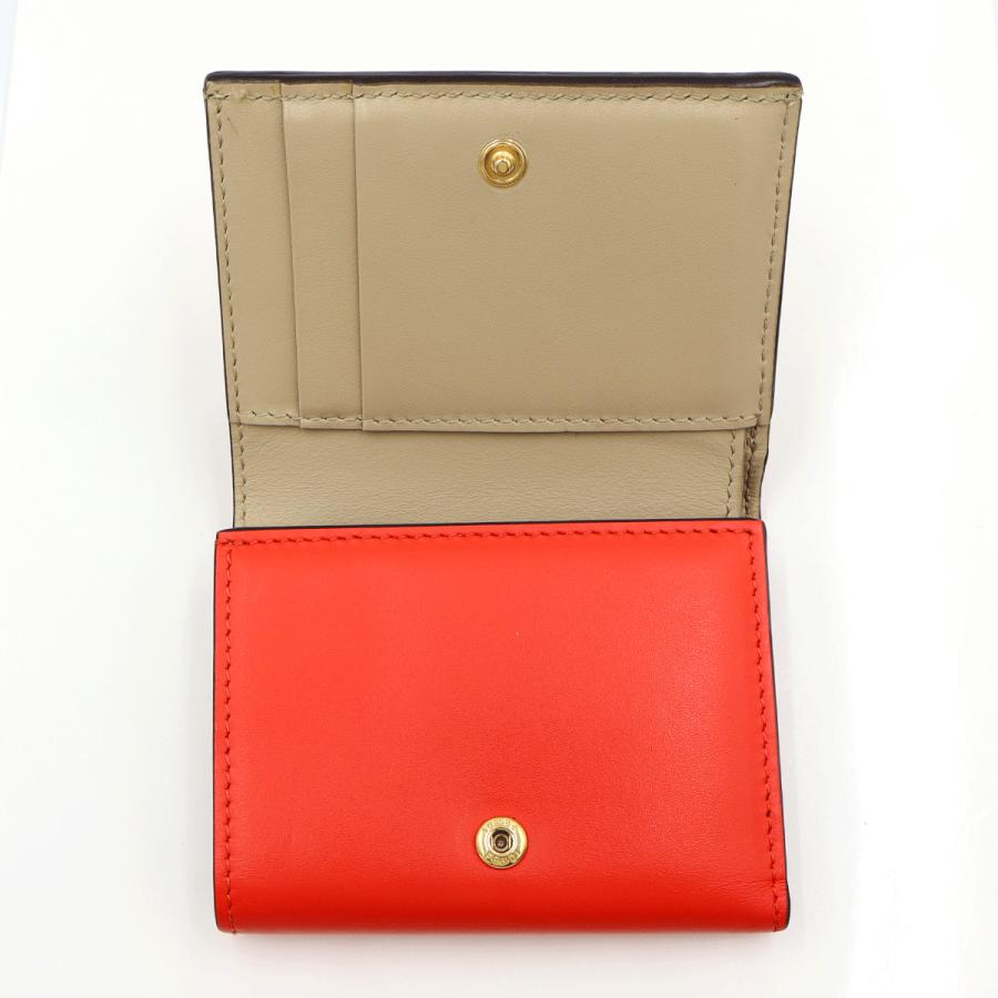 フェンディ（FENDI）FFダイヤモンド三つ折り財布　8M0480-ALWA-F1L2E　レッド/ベージュ　レディース（中古）