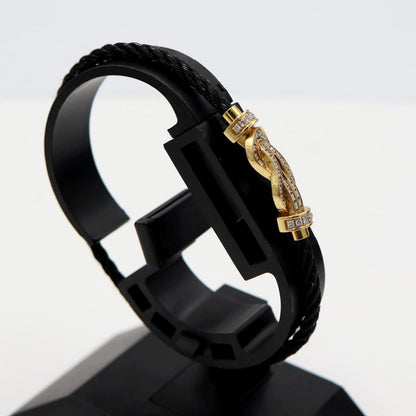 フレッド(FRED)シャンス　アンフィニ　MM　ブレスレット　長さ16cm　重量6.30ｇ　イエローゴールド　ダイヤモンド パヴェセッティング（中古）