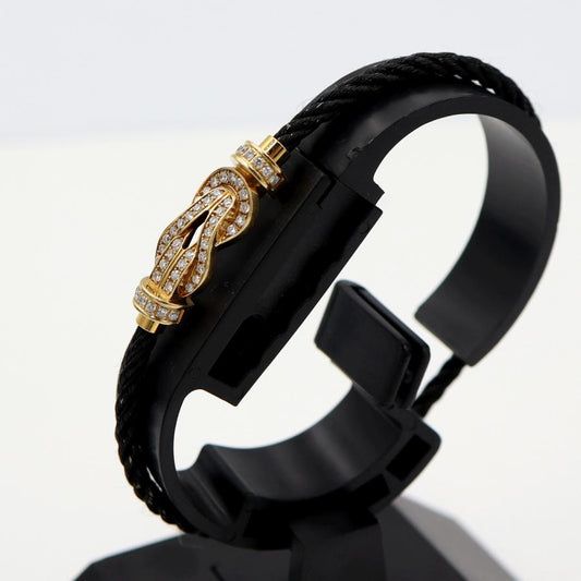 フレッド(FRED)シャンス　アンフィニ　MM　ブレスレット　長さ16cm　重量6.30ｇ　イエローゴールド　ダイヤモンド パヴェセッティング（中古）