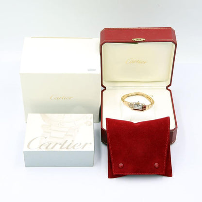 カルティエ(Cartier）タンクアロンジェ ラニエールウォッチSM　クオーツ　W15373X5　750PG 3ロウ　レディース （中古）