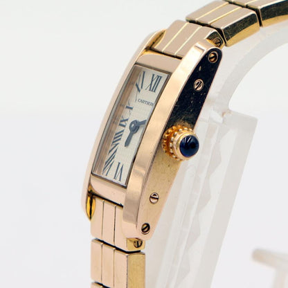 カルティエ(Cartier）タンクアロンジェ ラニエールウォッチSM　クオーツ　W15373X5　750PG 3ロウ　レディース （中古）