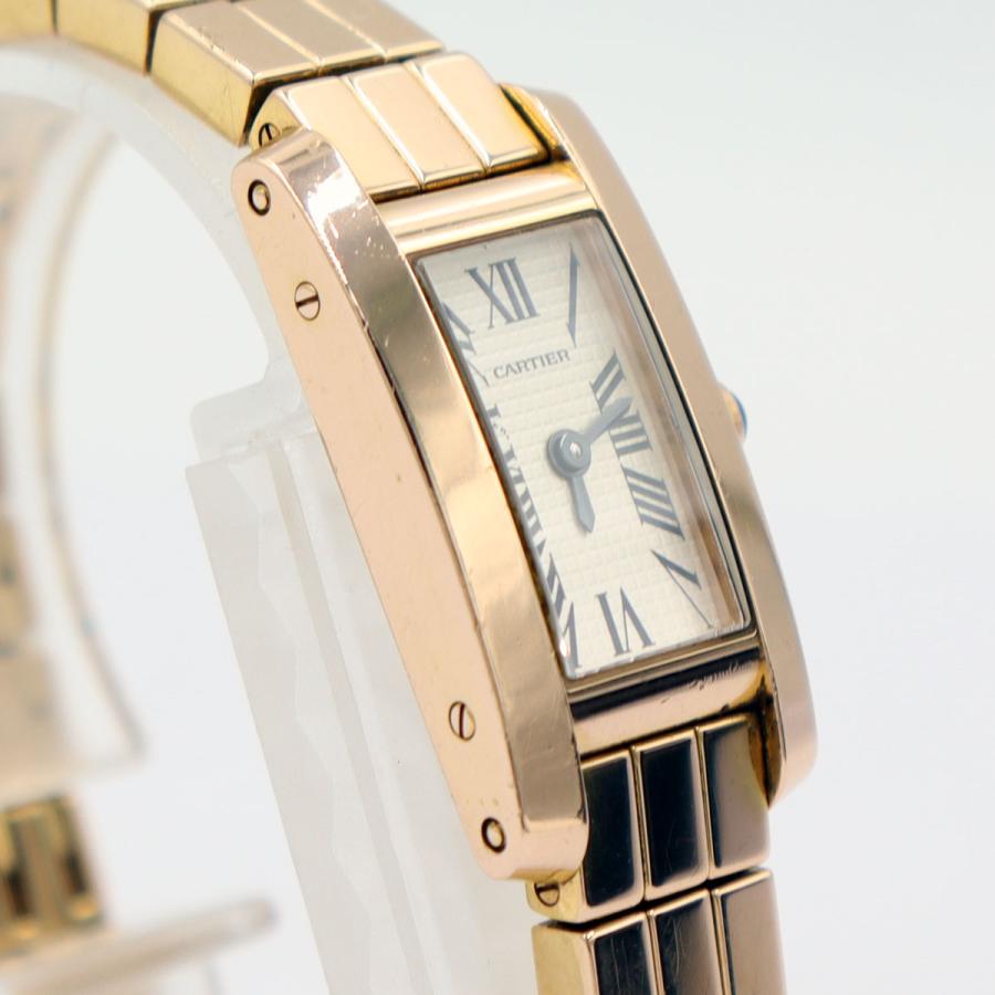 カルティエ(Cartier）タンクアロンジェ ラニエールウォッチSM　クオーツ　W15373X5　750PG 3ロウ　レディース （中古）