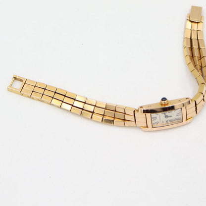 カルティエ(Cartier）タンクアロンジェ ラニエールウォッチSM　クオーツ　W15373X5　750PG 3ロウ　レディース （中古）