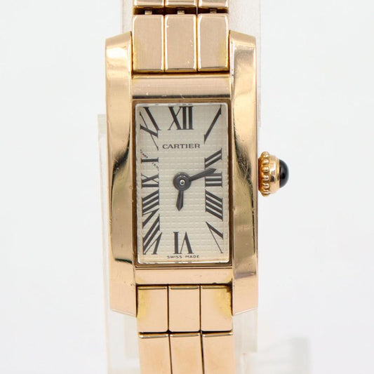 カルティエ(Cartier）タンクアロンジェ ラニエールウォッチSM　クオーツ　W15373X5　750PG 3ロウ　レディース （中古）