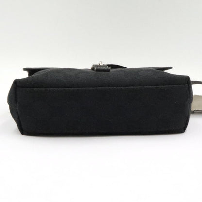 グッチ(GUCCI)GGキャンバス　ボディバッグ　92543　ブラック　黒　ウエストバッグ　コンパクトサイズ　レディース(中古)