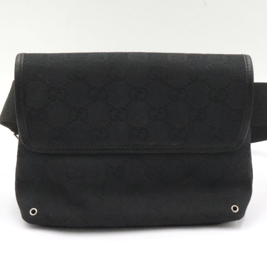 グッチ(GUCCI)GGキャンバス　ボディバッグ　92543　ブラック　黒　ウエストバッグ　コンパクトサイズ　レディース(中古)