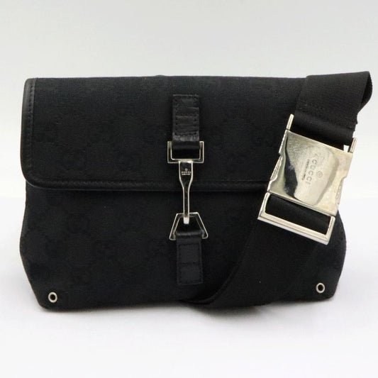 グッチ(GUCCI)GGキャンバス　ボディバッグ　92543　ブラック　黒　ウエストバッグ　コンパクトサイズ　レディース(中古)