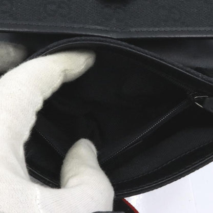 グッチ(GUCCI)GGキャンバス　ボディバッグ　92543　ブラック　黒　ウエストバッグ　コンパクトサイズ　レディース(中古)