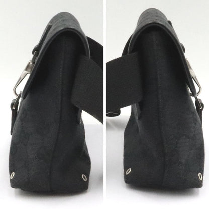 グッチ(GUCCI)GGキャンバス　ボディバッグ　92543　ブラック　黒　ウエストバッグ　コンパクトサイズ　レディース(中古)