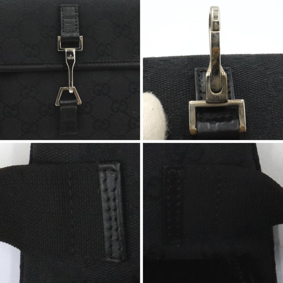 グッチ(GUCCI)GGキャンバス　ボディバッグ　92543　ブラック　黒　ウエストバッグ　コンパクトサイズ　レディース(中古)